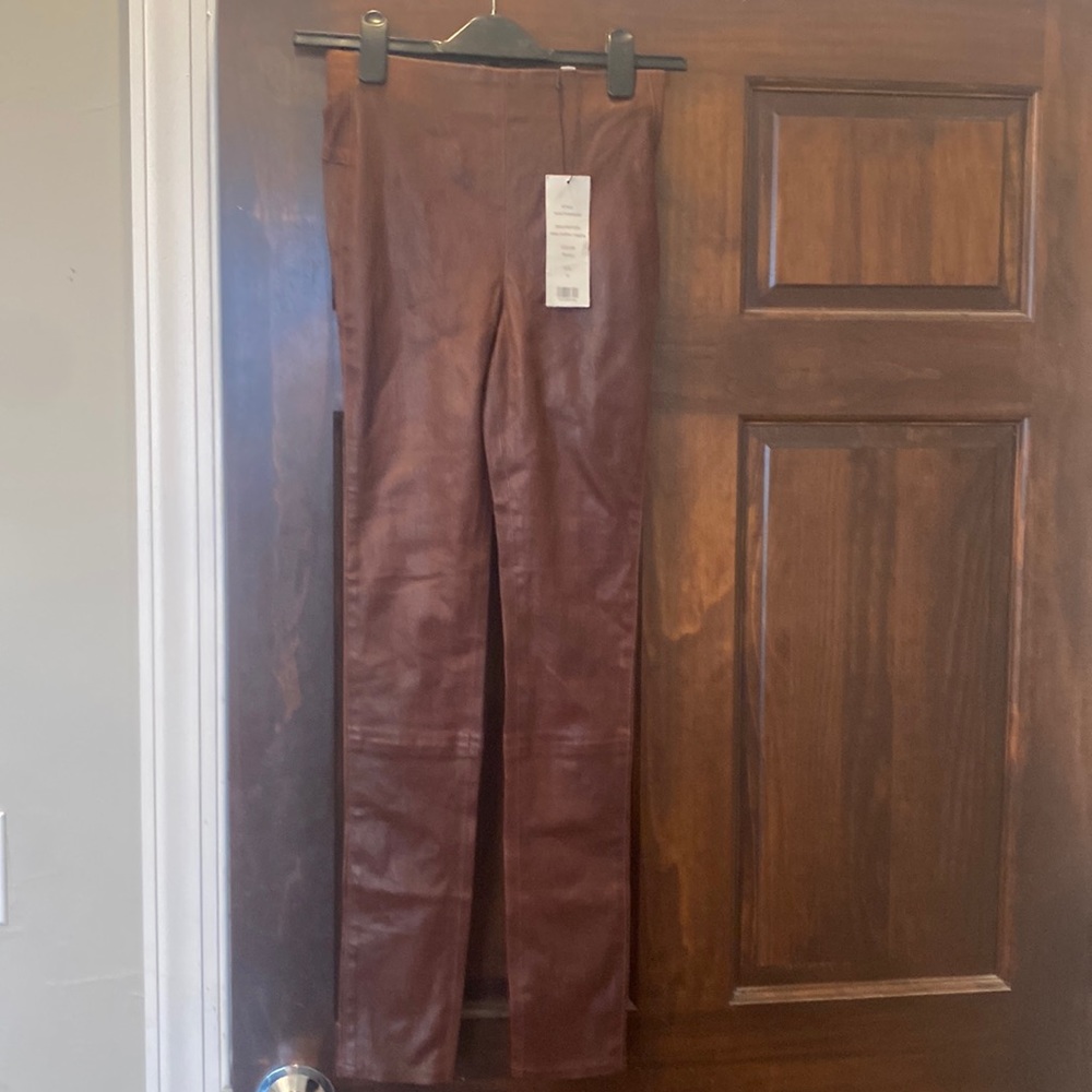 Veronica Beard Lamb Leather Leggings Pants